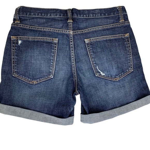 GAP 5” Mid Rise Sexy Boyfriend Denim Light Distressed Cuffed Shorts Size 26 NWOT - Picture 5 of 12
